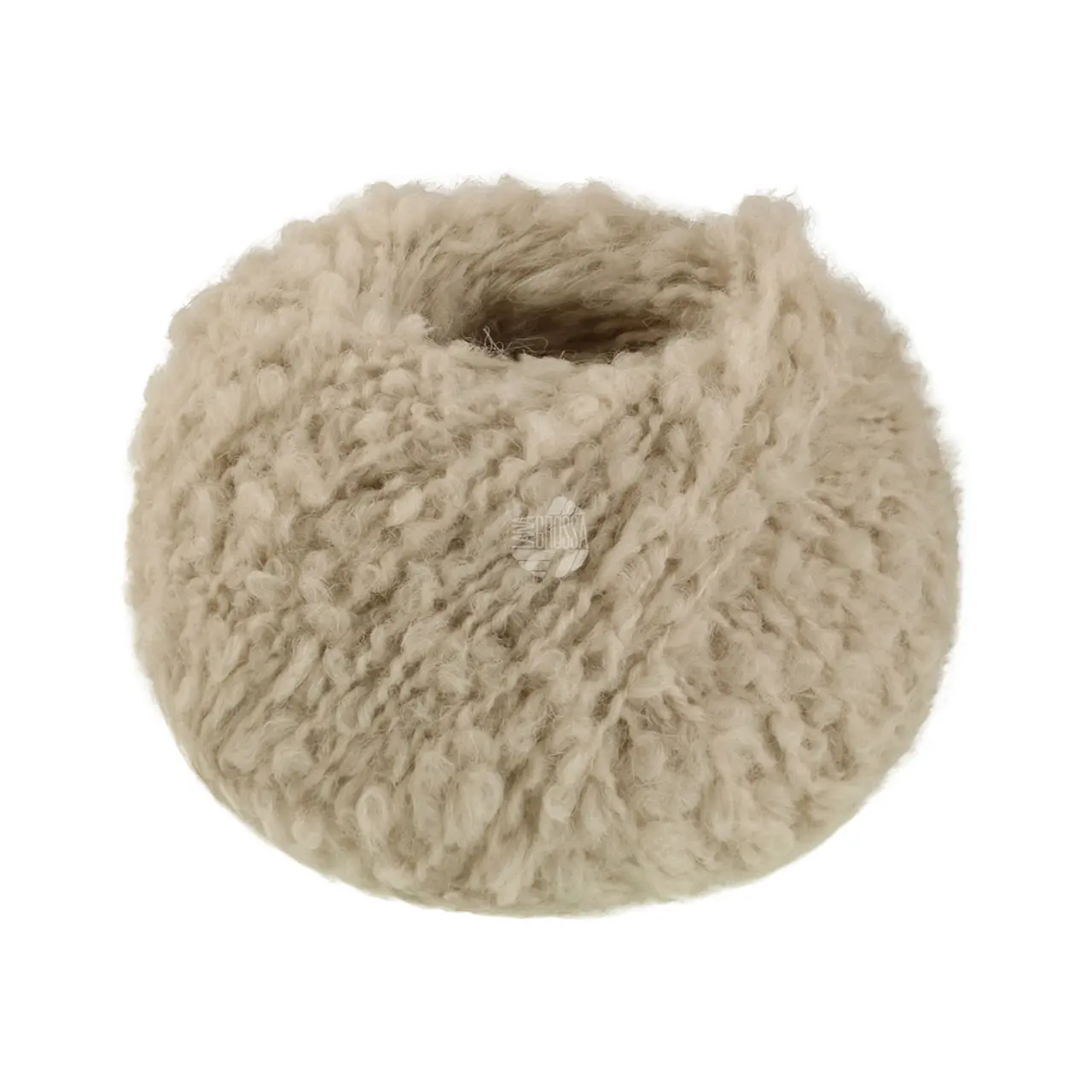 Orsetto 7 Grège von Lana Grossa. Weiches Bouclé-Garn aus Alpaka- und Merinofasern