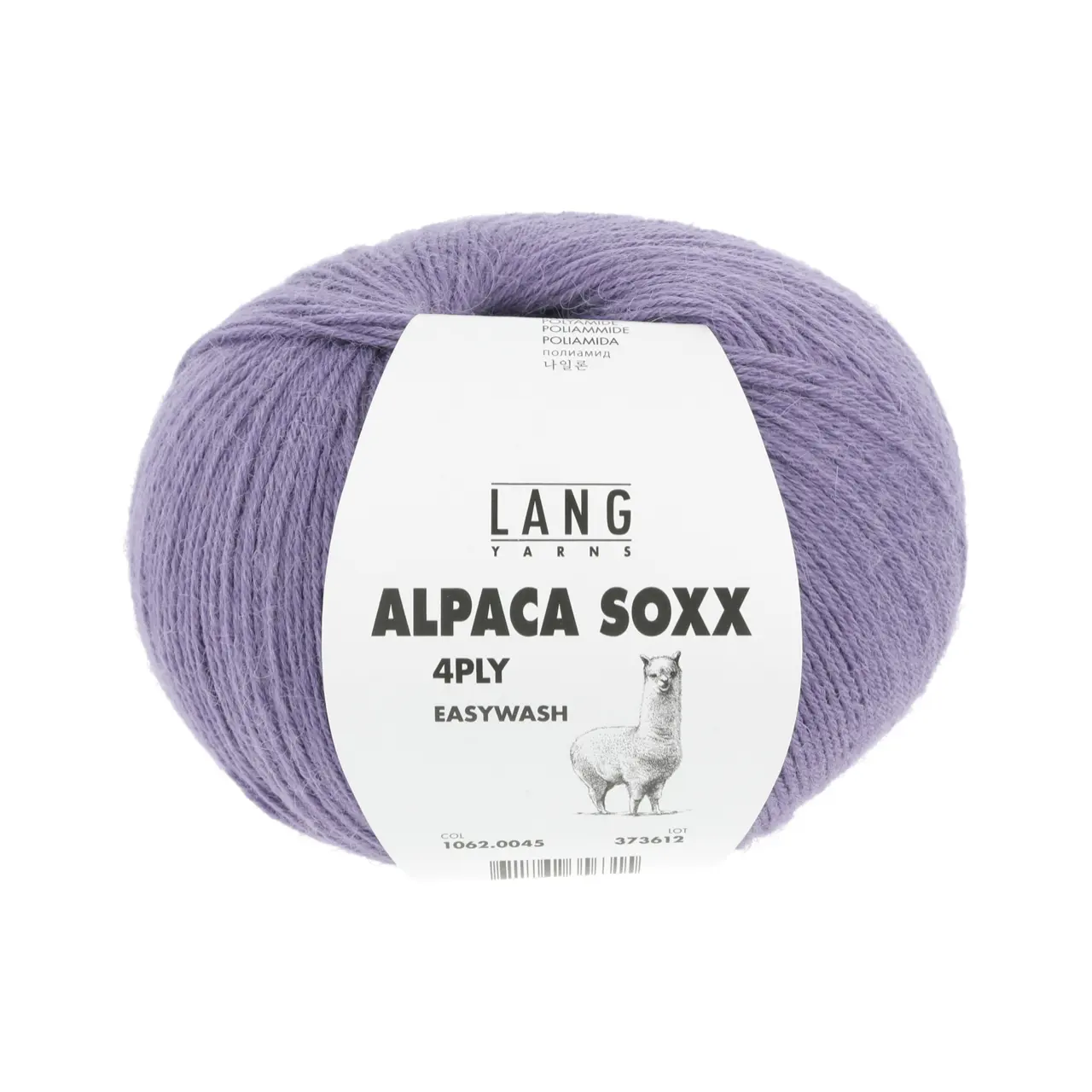 Alpaca Soxx 4-Fach 45 Lila Dunkel von Lang Yarns. Ein himmlisches Wollknäuel. Unser ALPACA SOXX 4PLY besteht zu 70% aus superfeinem Alpaka und 30% aus widerstandsfähigem Nylon. Darüber hinaus ist dieses Produkt sehr umweltfreundlich verarbeitet und im speziellen Wollprogramm bis zu 30 Grad maschinenwaschbar. Easywash ist eine enzymatische Behandlung der Alpakafasern welche komplett auf den Einsatz von umweltschädigenden Chemikalien verzichtet. Easywash ist Bluesign Reach und