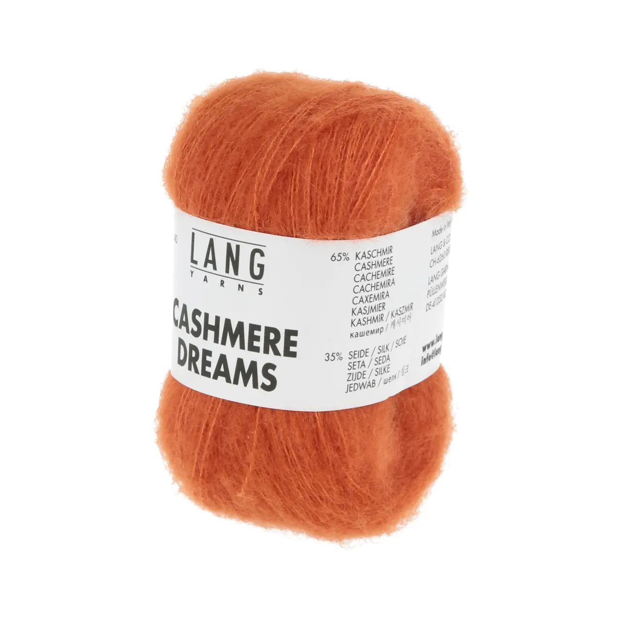 Cashmere Dreams 159 Orange von Lang Yarns. Der Name ist Programm - ein Traum aus Cashmere und Seide.
