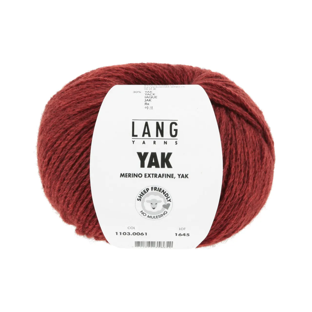 Yak 61 Dunkelrot Mélange von Lang Yarns. Ein schönes klassisches Garn sehr weich und in den allerschönsten Naturfarben erhältlich. Eine Wohltat für deine Haut.