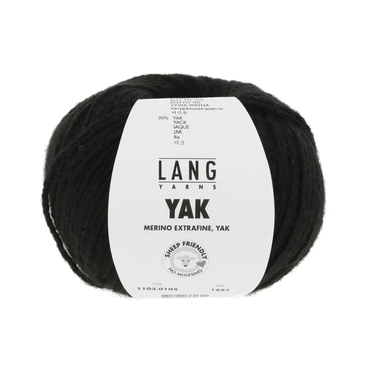 Yak 104 Schwarz von Lang Yarns. Ein schönes klassisches Garn sehr weich und in den allerschönsten Naturfarben erhältlich. Eine Wohltat für deine Haut.