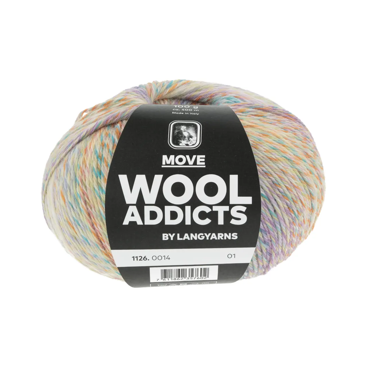 Move 14 Orange/Turquoise/Yellow/Lilac von Lang Yarns. The world is at your feet. This yarn is designed to move. No more boring socks that soon fall apart. MOVE is extra strong breathable and provides enough warmth even for those with the very coldest toes.