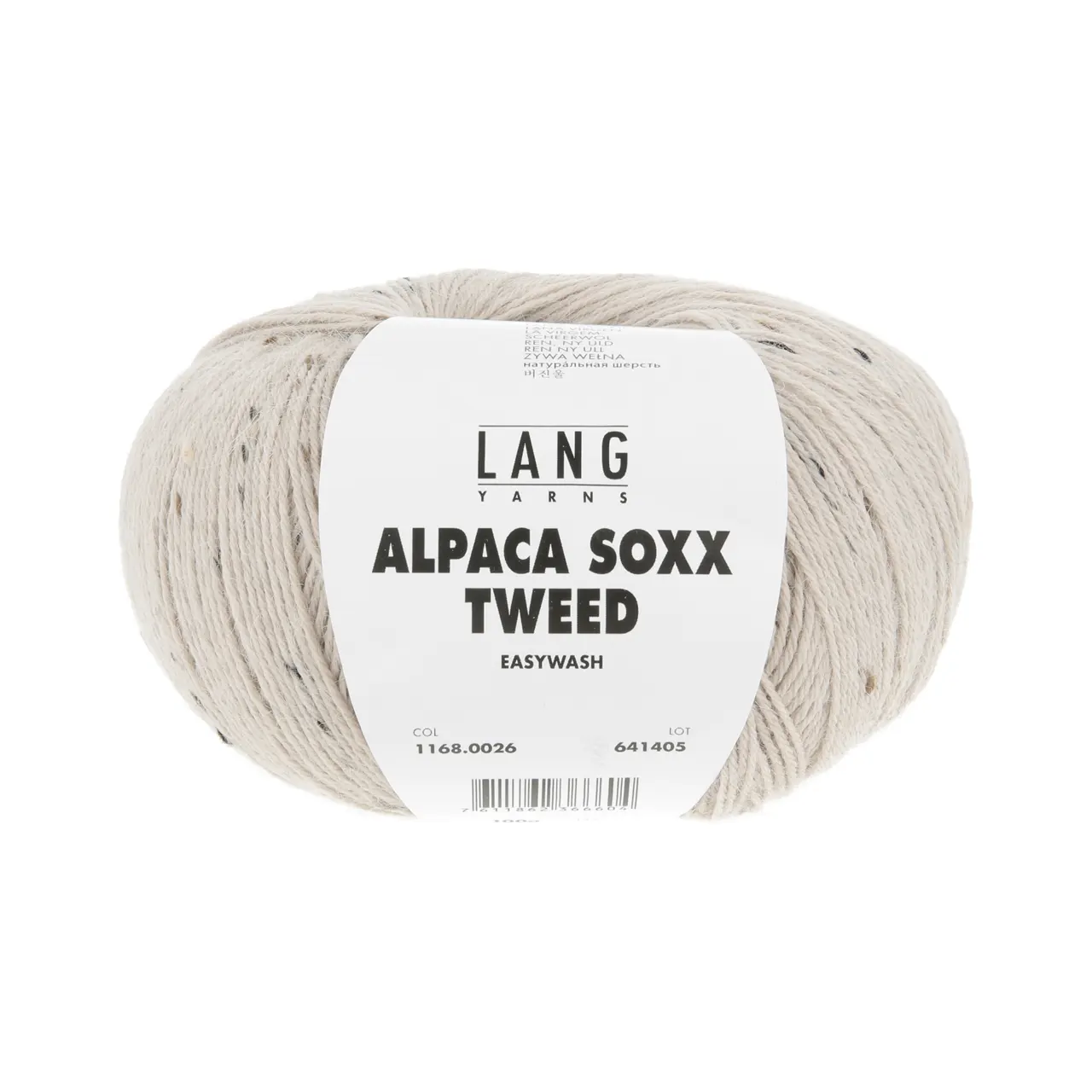 Alpaca Soxx Tweed 26 Sand von Lang Yarns. Neu bieten wir Ihnen unsere Qualität ALPACA SOXX 4-fach auch mit Tweed Noppen an. Dank der Kombination aus Baby Alpaca Schurwolle und Polyamid eignet sich das Garn perfekt für kuschelige Socken und zahlreiche weitere Strickideen. ALPACA SOXX TWEED ist die ideale Wahl wenn Weichheit und Wärme im Mittelpunkt stehen.