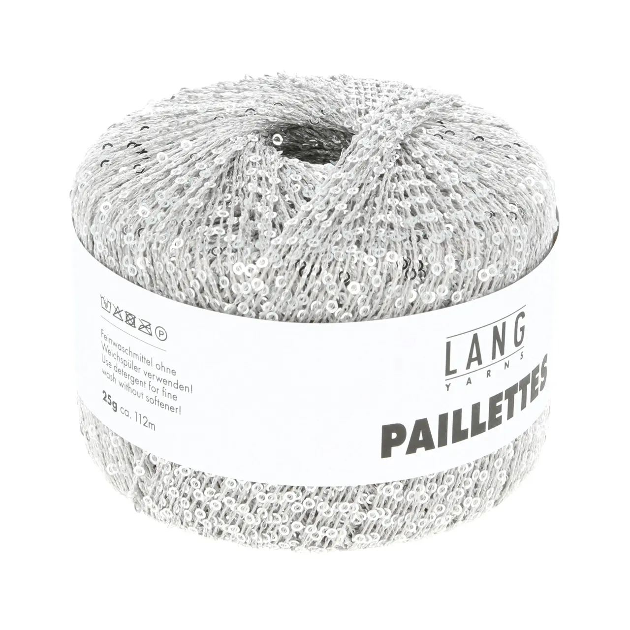 Paillettes 24 Hellgrau von Lang Yarns. Beilaufgarn mit Pailletten. Celebrate your style. Lasse Deiner Kreativität freien Lauf und kombiniere mit Deinem Lieblingsgarn.