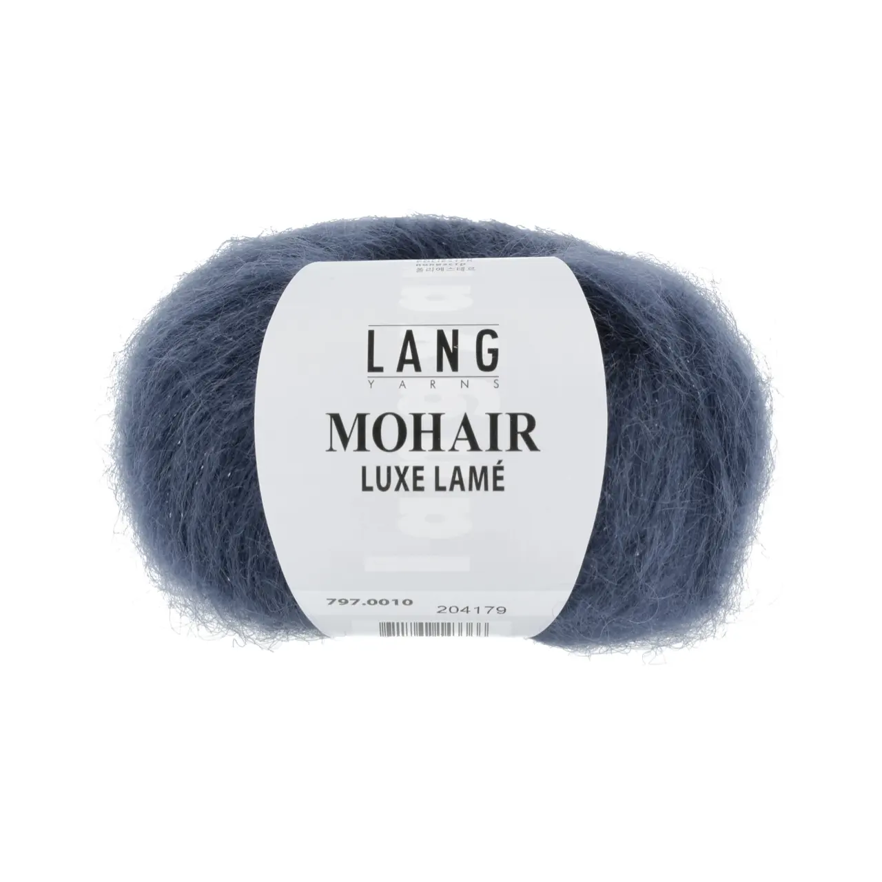 Mohair Luxe Lamé 10 Silber - Stahl von Lang Yarns. Superkid-Mohair gemischt mit Seide - ein federleichtes Garn für modische Accessoires und mehr.