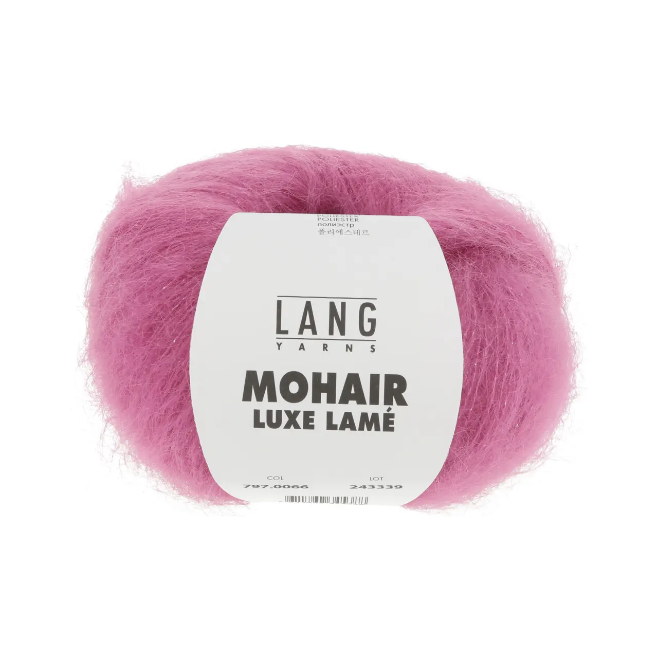 Mohair Luxe Lamé 66 Silber - Pink von Lang Yarns. Superkid-Mohair gemischt mit Seide - ein federleichtes Garn für modische Accessoires und mehr.