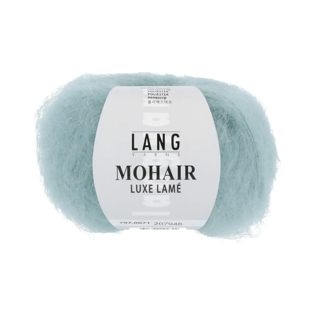 Mohair Luxe Lamé 71 Silber - Mint von Lang Yarns. Superkid-Mohair gemischt mit Seide - ein federleichtes Garn für modische Accessoires und mehr.
