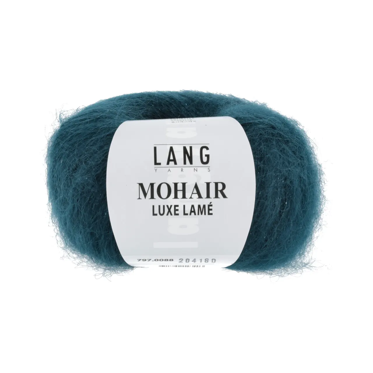 Mohair Luxe Lamé 88 Silber - Petrol von Lang Yarns. Superkid-Mohair gemischt mit Seide - ein federleichtes Garn für modische Accessoires und mehr.