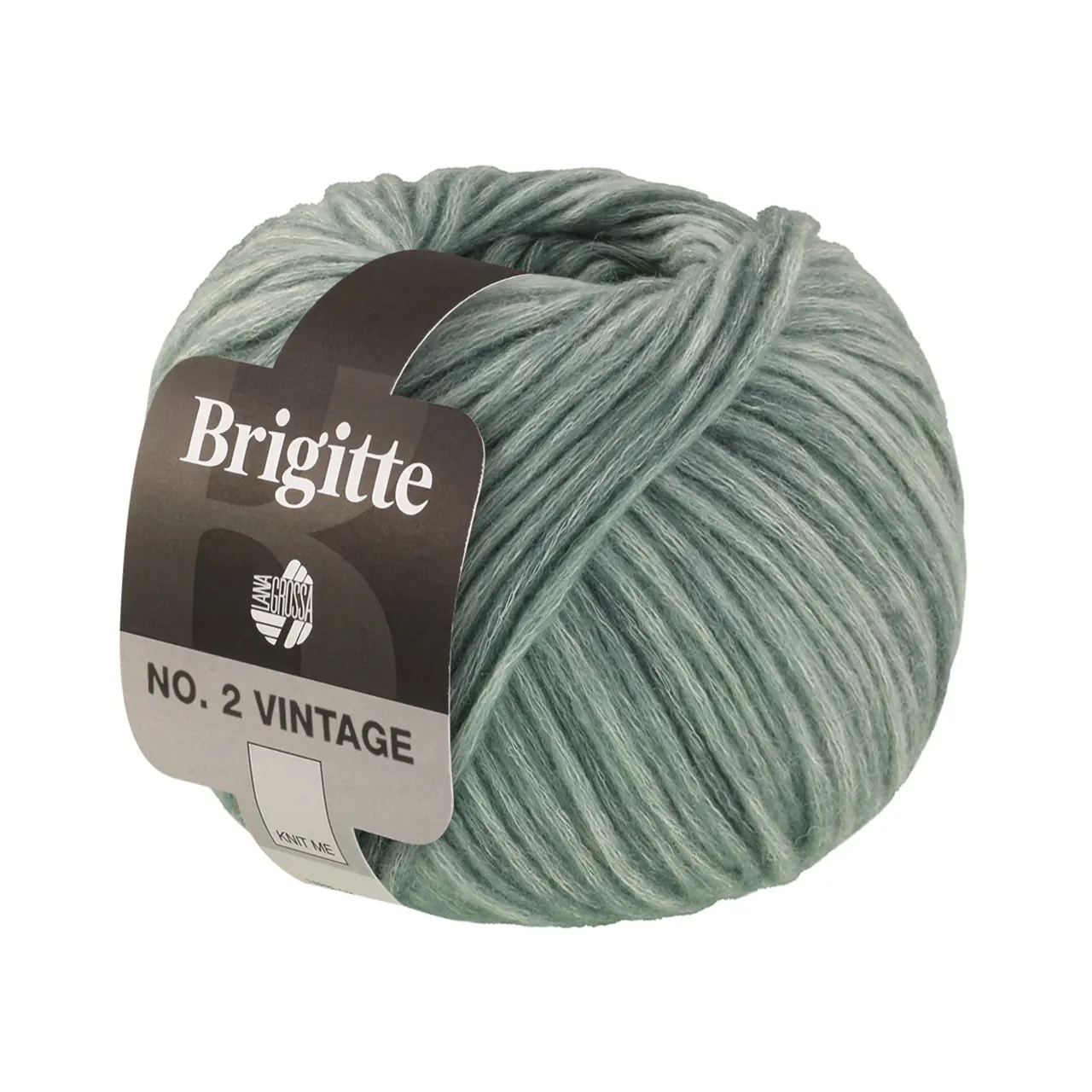 Brigitte No. 2 Vintage 207 Graugrün Meliert von Lana Grossa. Soffilo mit Seide & Merinofasern mit dezentem Ton-in-Ton Druckeffekt