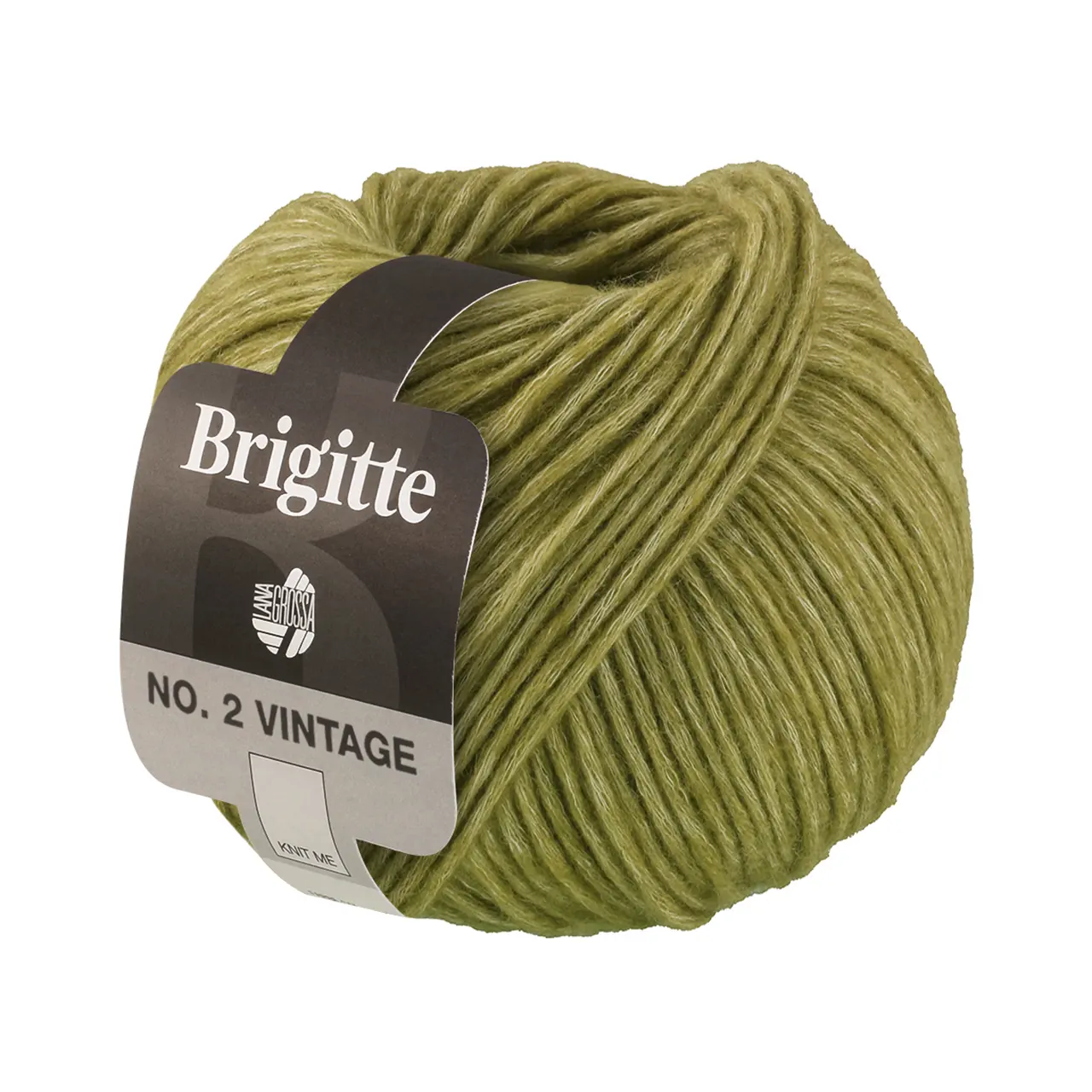 Brigitte No. 2 Vintage 208 Oliv Meliert von Lana Grossa. Soffilo mit Seide & Merinofasern mit dezentem Ton-in-Ton Druckeffekt