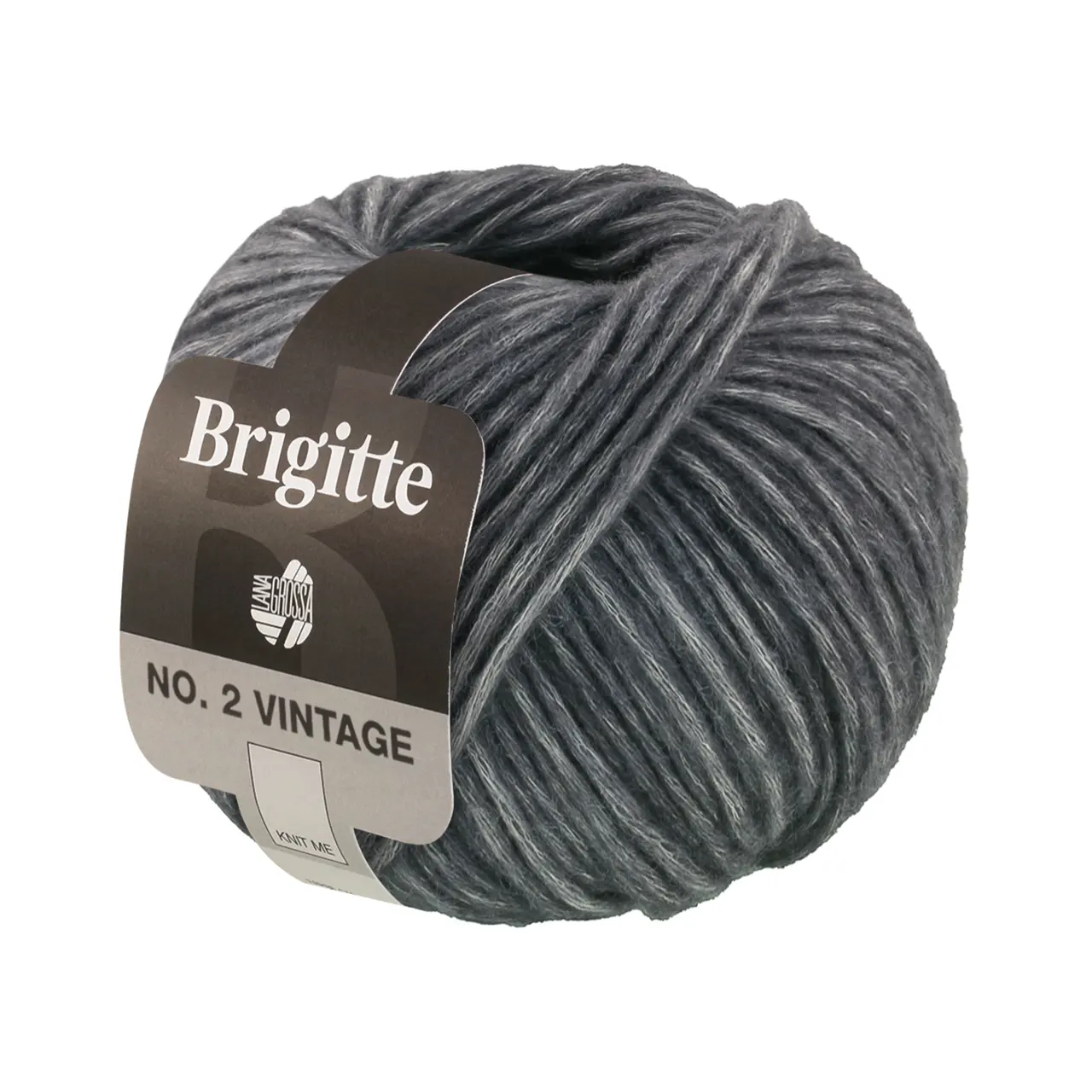 Brigitte No. 2 Vintage 210 Dunkelgrau Meliert von Lana Grossa. Soffilo mit Seide & Merinofasern mit dezentem Ton-in-Ton Druckeffekt