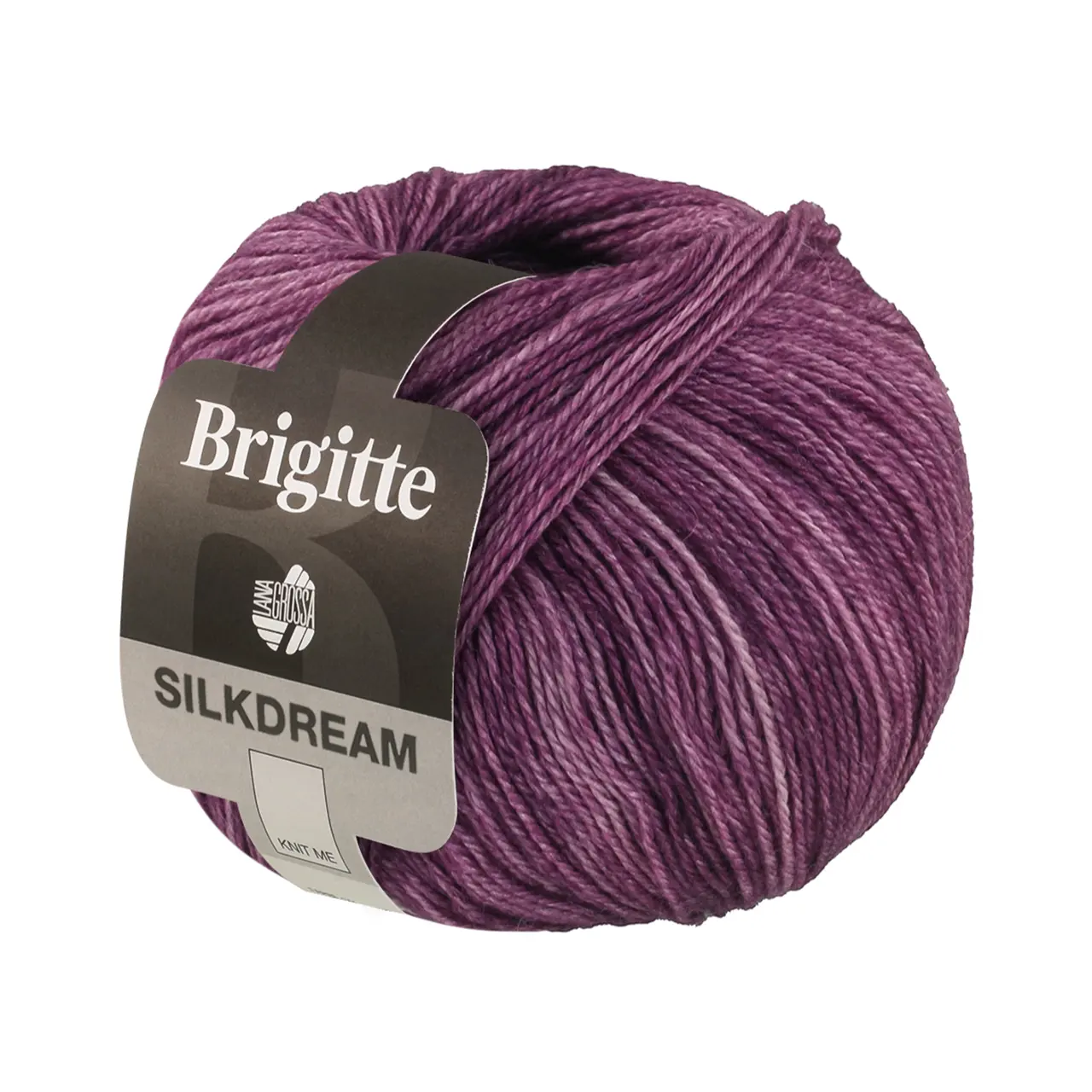 Brigitte Silkdream 10 Rotviolett von Lana Grossa. Zartes klassisch gezwirntes Garn aus Maulbeerseide und Merino mit Mohairfasern umhüllt
