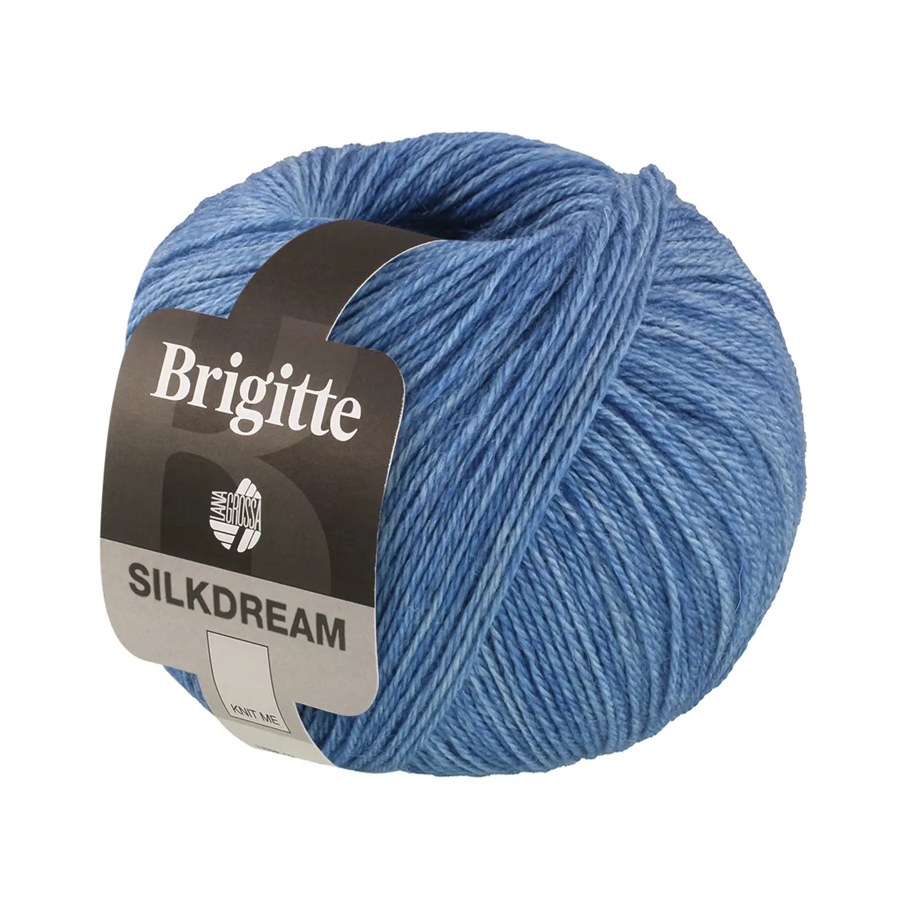 Brigitte Silkdream 12 Blau von Lana Grossa. Zartes klassisch gezwirntes Garn aus Maulbeerseide und Merino mit Mohairfasern umhüllt