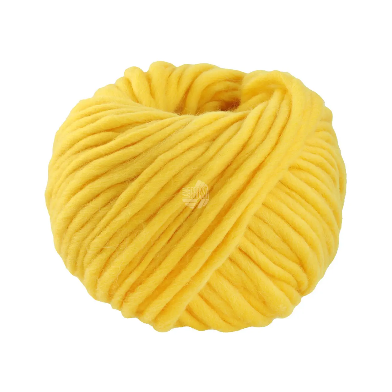 Confetti Uni 110 Gelb von Lana Grossa. Fingerdickes Merino-Dochtgarn mit Sprenkeldruck