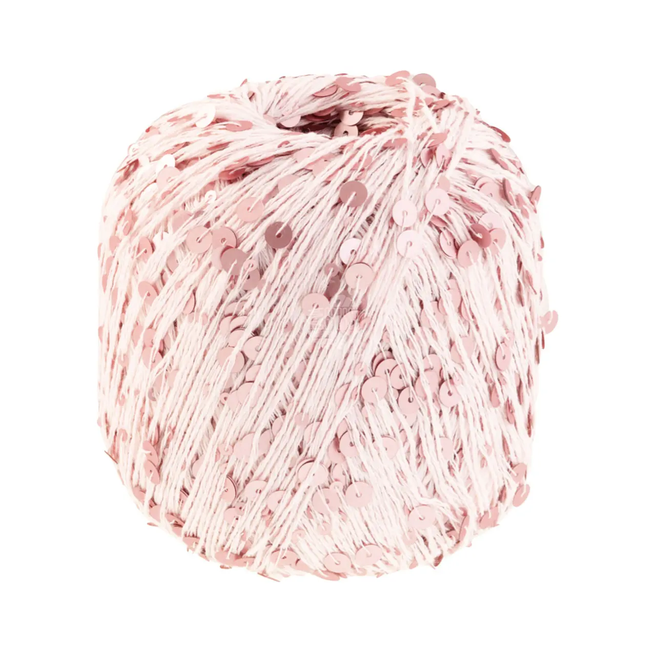 Cosmo 13 Zartrosa von Lana Grossa. Beilaufgarn aus Baumwolle mit großen und kleinen Pailletten