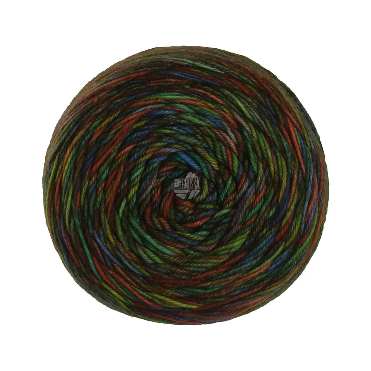 Meilenweit 100 Sooty 6224 Himmel-/Tintenblau/Mai-/Grau-/Dunkelgrün/Senf/Rostrot von Lana Grossa.