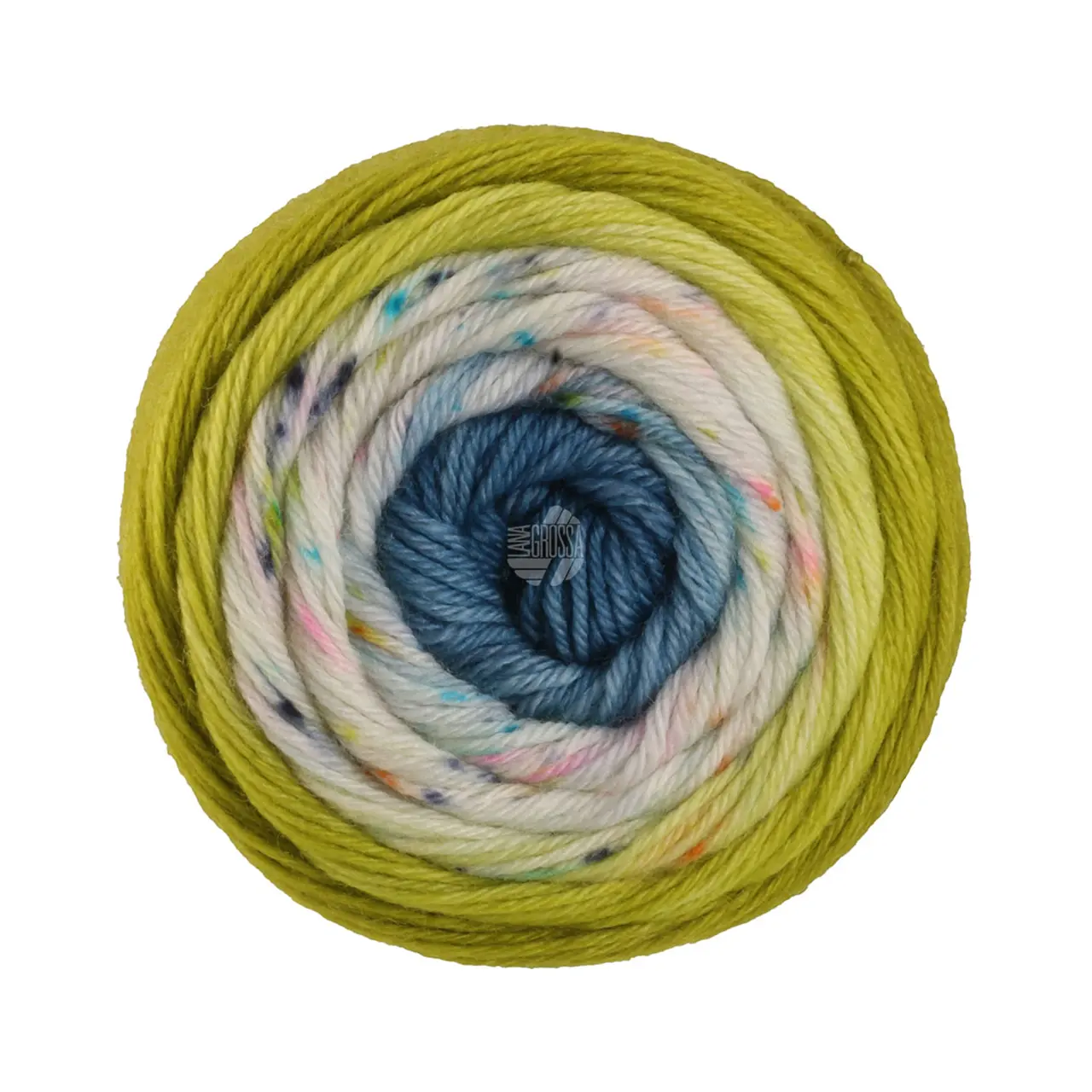 Meilenweit 50 Dip 5305 Limette/Zitrusgelb/Creme/Gelb/Orange/Rosa/Pink/Anthrazit/Minttürkis/Petrolblau von Lana Grossa. Extrafeines Merinogarn im klassischen hand-dyed Verfahren. Die abgebildeten Muster beziehen sich auf