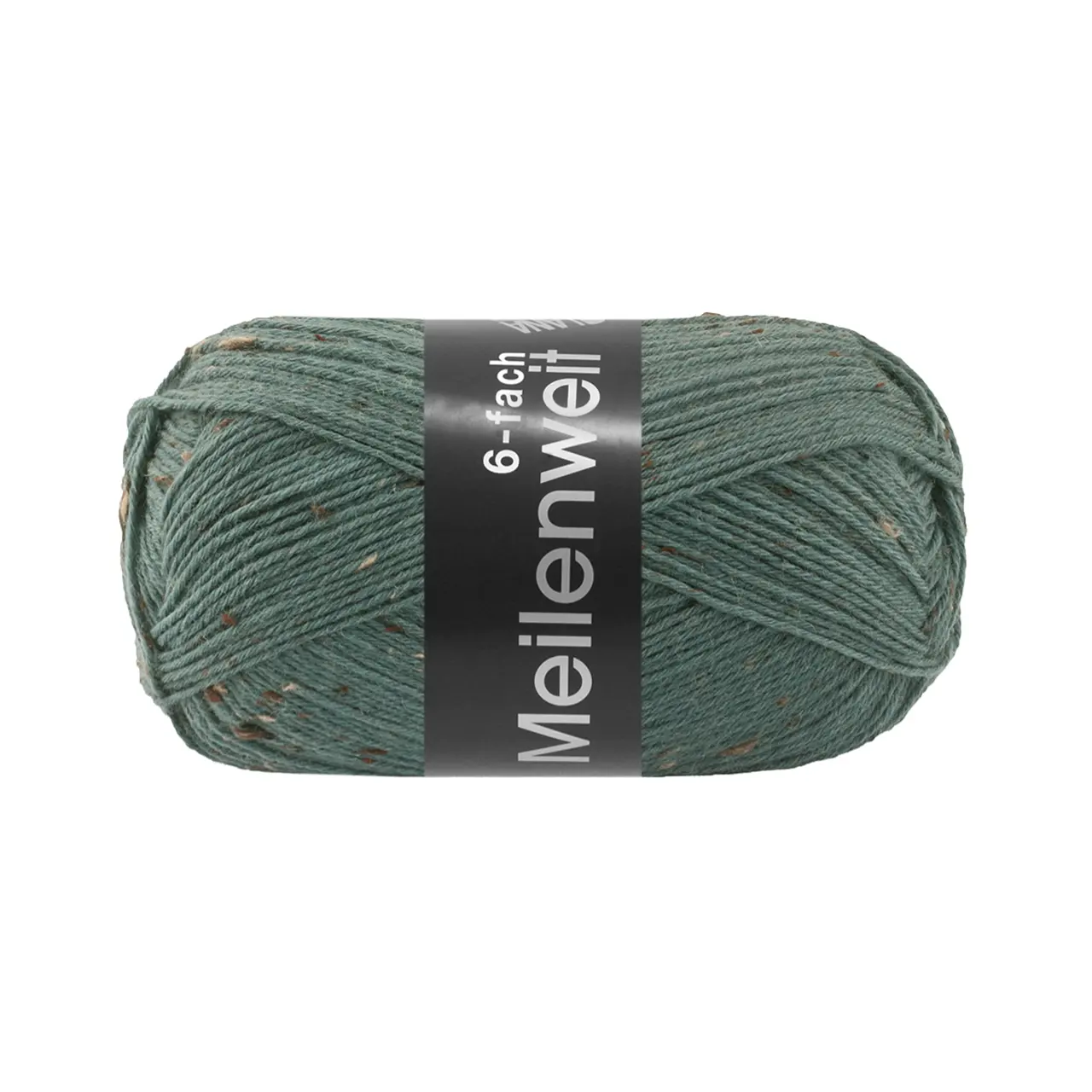 Meilenweit 6-Fach 150 Tweed 9686 Graugrün von Lana Grossa. 6-fädiger Sockenklassiker waschmaschinenfest