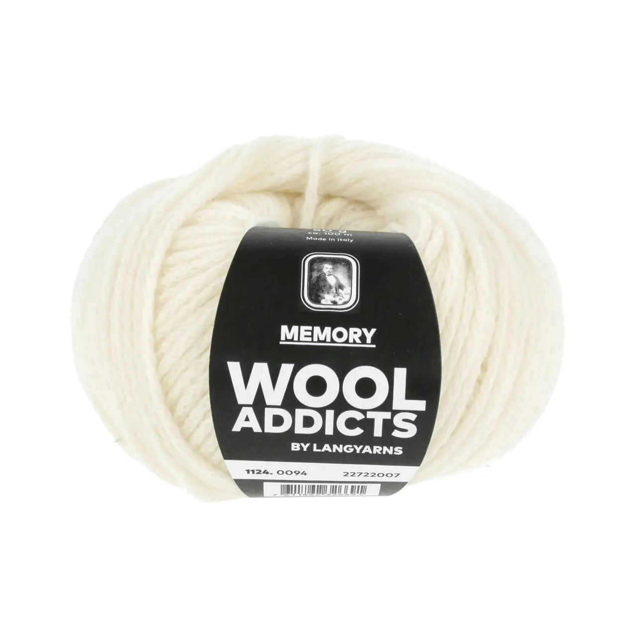 Memory 94 Offwhite von Lang Yarns. This yarn makes it even easier to create memories with other knitters and crocheters. The yarn consists of 88% Merino Superfine and is coated with an anti-felt layer that keeps the yarn fibers nicely in place and extra stable.