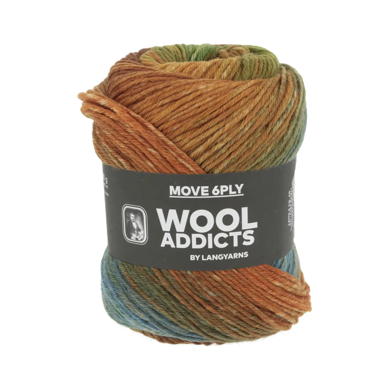 Move 6-Fach 8 Orange/Olive/Brown/Blue von Lang Yarns. MOVE is not just a sock yarn it's a vibrant celebration of hues that invites you to break free from the subdued palette of neutrals. With MOVE your knitting and crocheting projects are transformed into a kaleidoscope of colors infusing energy and excitement into every stitch. A colorful sturdy but soft 6-ply yarn for way more than just socks.