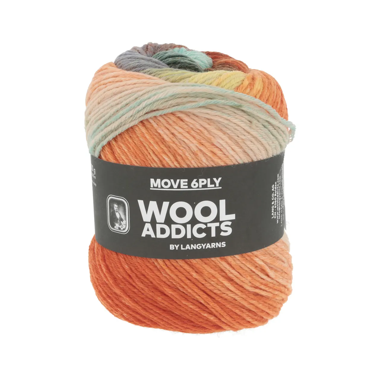Move 6-Fach 9 Turquoise/Orange/Yellow von Lang Yarns. MOVE is not just a sock yarn it's a vibrant celebration of hues that invites you to break free from the subdued palette of neutrals. With MOVE your knitting and crocheting projects are transformed into a kaleidoscope of colors infusing energy and excitement into every stitch. A colorful sturdy but soft 6-ply yarn for way more than just socks.