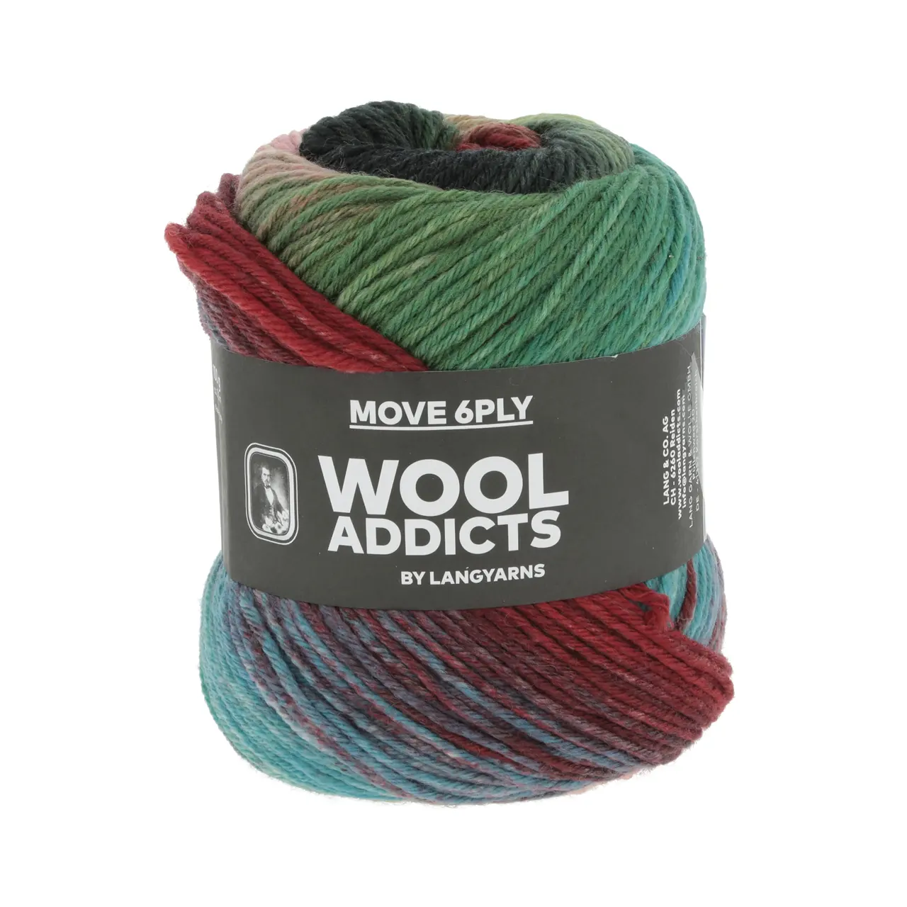 Move 6-Fach 10 Dark Green/Red/Blue/Rose von Lang Yarns. MOVE is not just a sock yarn it's a vibrant celebration of hues that invites you to break free from the subdued palette of neutrals. With MOVE your knitting and crocheting projects are transformed into a kaleidoscope of colors infusing energy and excitement into every stitch. A colorful sturdy but soft 6-ply yarn for way more than just socks.
