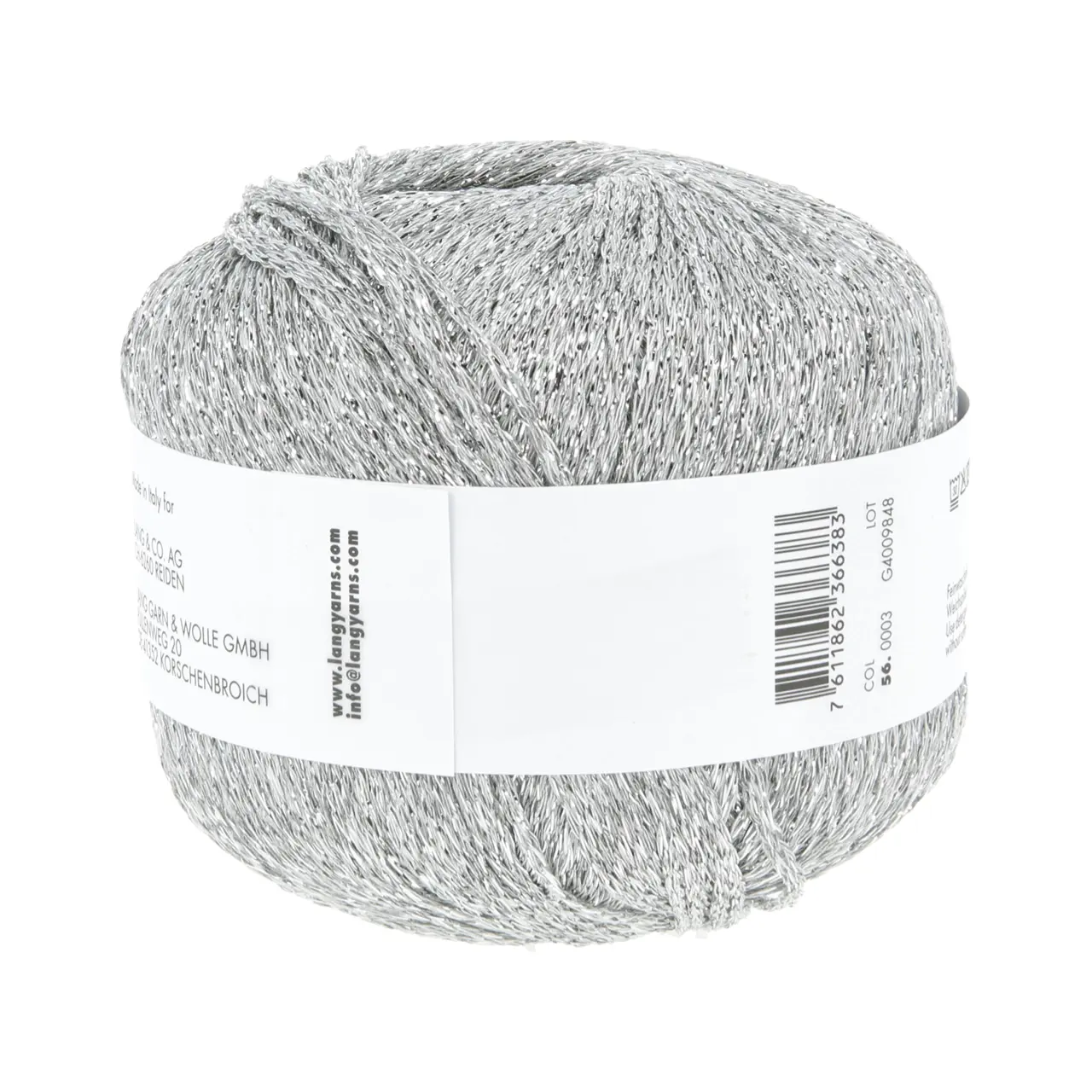 Lamé Soft 3 Hellgrau von Lang Yarns. LAMÉ SOFT ist ein hochwertiges Lamé-Garn auf Viskosebasis das sich durch eine weiche Haptik von herkömmlichen oft Polyamid basierten Lamé-Garnen abhebt. Es eignet sich perfekt als Beilaufgarn um elegante Akzente zu setzen oder all-over für ein strahlendes Highlight-Piece. Ideal für stilvolle Strickprojekte mit einem Hauch von Glamour.