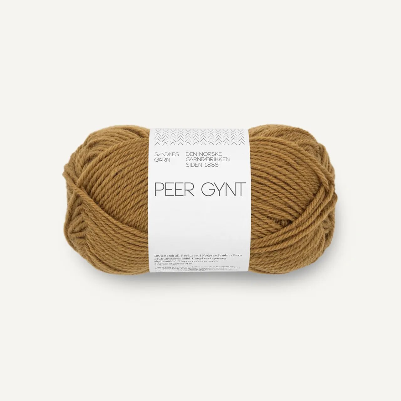 Peer Gynt 2152 Vintage Gold von Sandnes Garn. Norwegische Wolle ist leicht und warm und trotzdem robust.