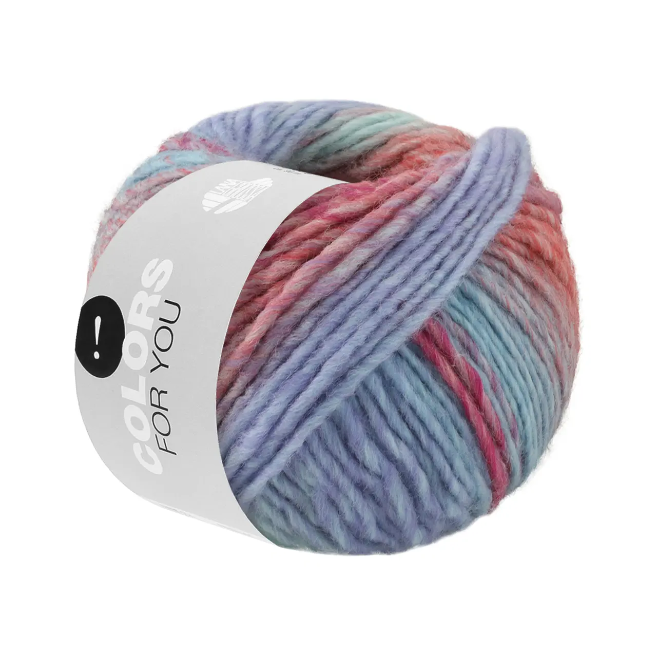 Colors For You 154 Mint/Pink/Lila/Rot/Zartgrau/Hellblau/Dunkelgrün/Pfirsich/Khaki von Lana Grossa. Voluminöses Dochtgarn mit Farbverlauf