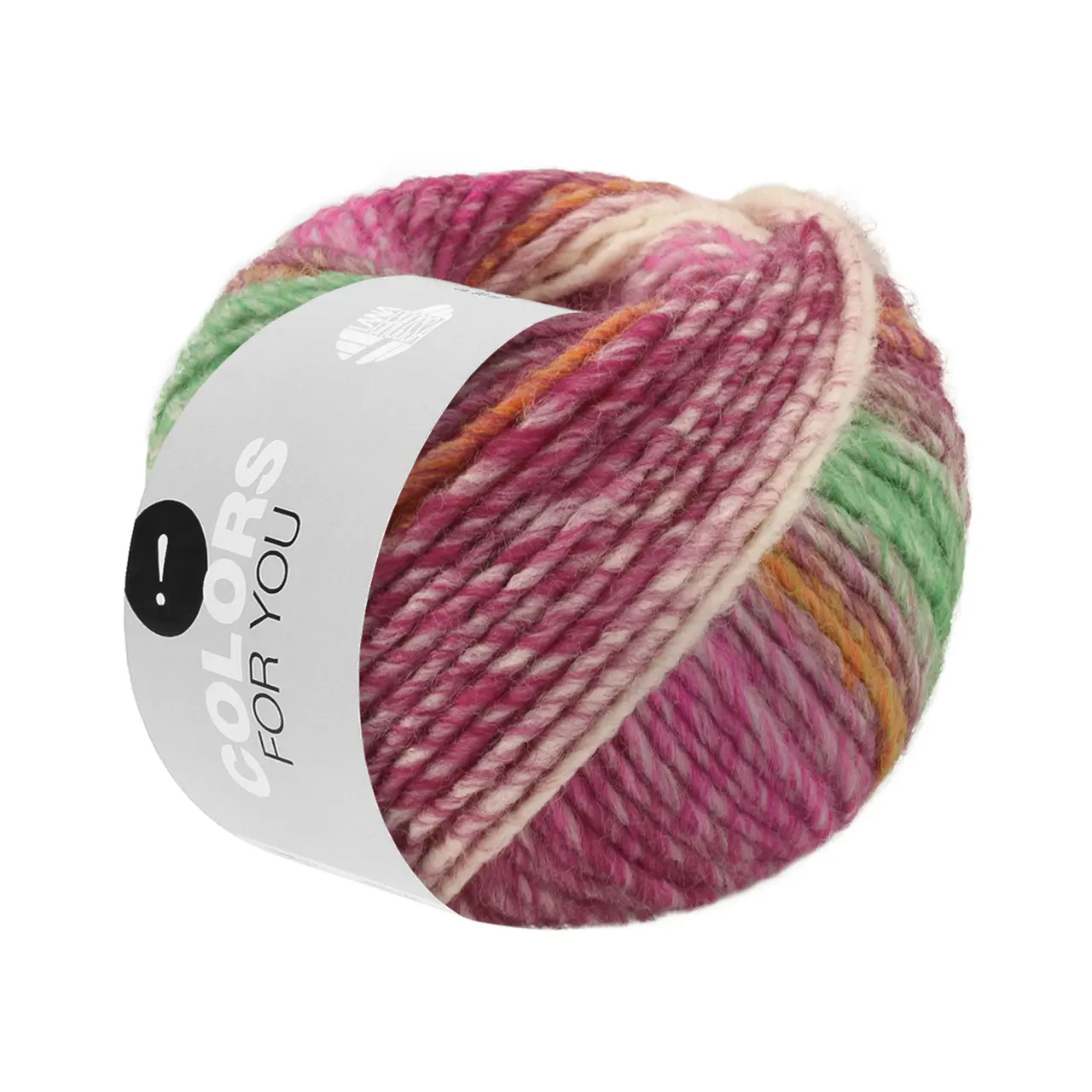 Colors For You 156 Orange/Pink/Weinrot/Fuchsia/Flieder/Jadegrün/Ocker/Ecru von Lana Grossa. Voluminöses Dochtgarn mit Farbverlauf