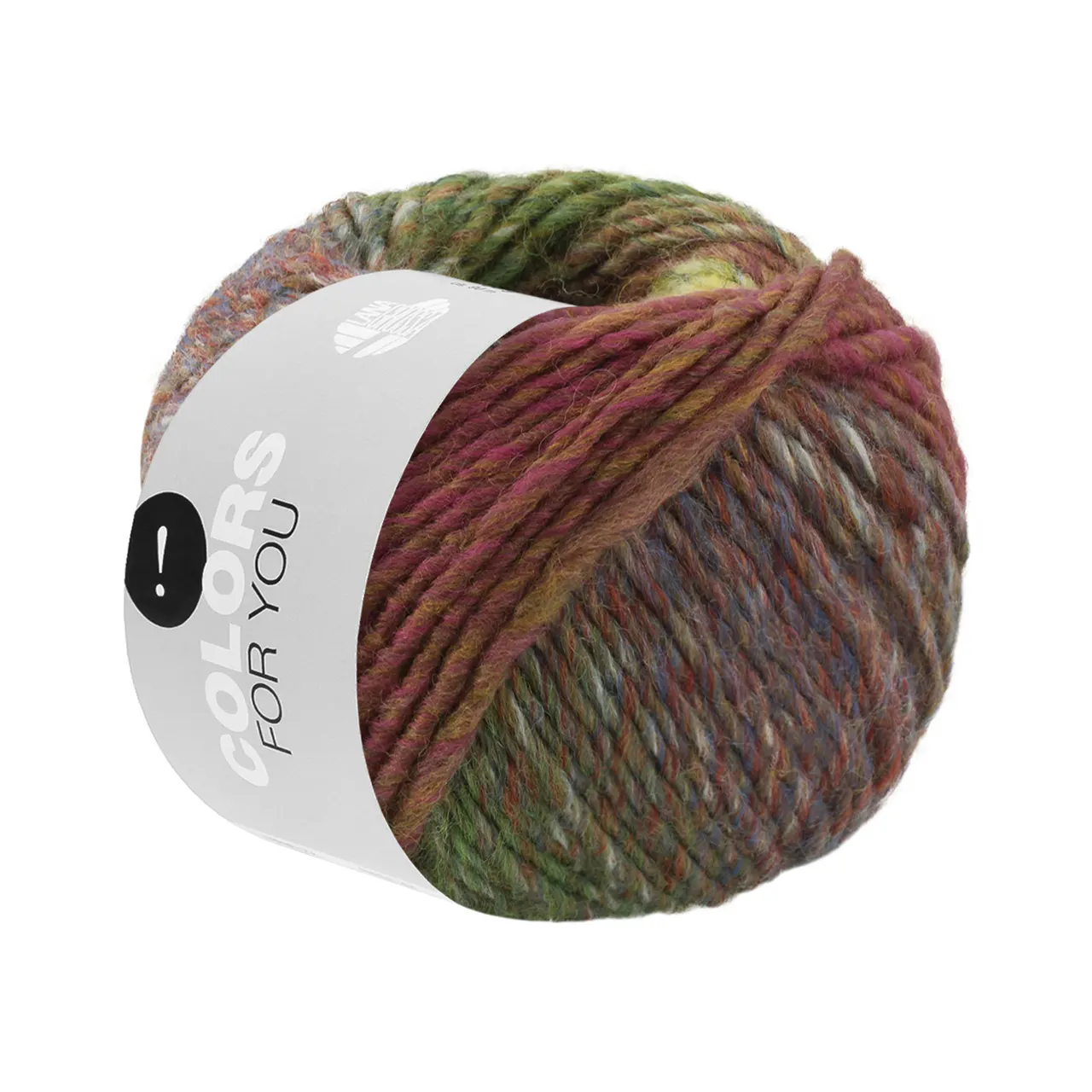 Colors For You 157 Orange/Zartblau/Limette/Dunkelgrün/Oliv/Graugrün/Fuchsia/Marine von Lana Grossa. Voluminöses Dochtgarn mit Farbverlauf