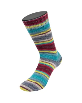 Landlust die Sockenwolle 6-Fach <br/>934&nbsp;Jade/<wbr>Limette/<wbr>Dunkelgrau/<wbr>Mint/<wbr>Türkis/<wbr>Bordeaux/<wbr>Hellgrau/<wbr>Dunkelrot Gestreift