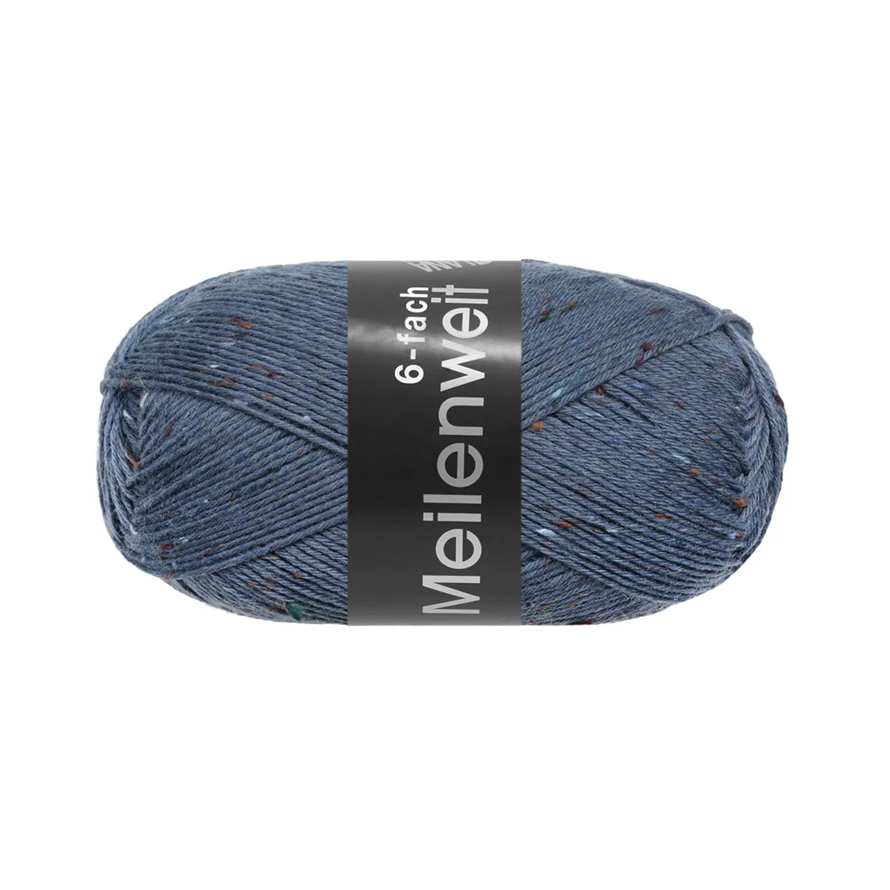 Meilenweit 6-Fach 150 Tweed 9677 Taubenblau von Lana Grossa. 6-fädiger Sockenklassiker waschmaschinenfest
