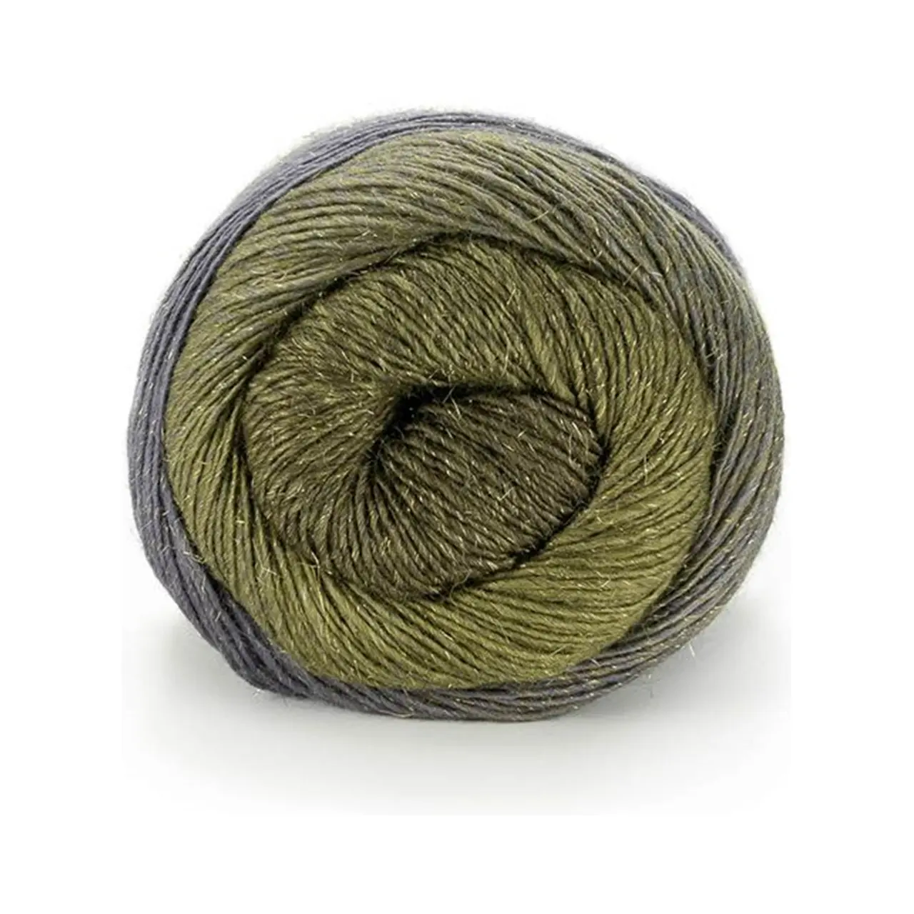 Poema Glitter 101 Grün/Grau/Gold​ von Laines Du Nord. Ein traumhaft weiches Garn aus mulesingfreier Merinowolle mit feinen gleichmäßigen Farbverläufen die kunstvoll mit zarten Lurex-Akzenten in Gold oder Silber veredelt sind.