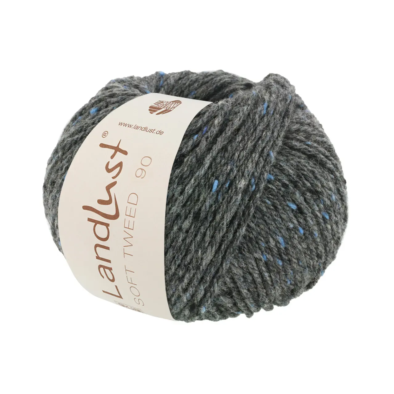 Landlust Soft Tweed 90 5 Anthrazit Meliert von Lana Grossa. Klassisch verzwirntes Tweedgarn aus Schurwolle mit mehrfarbigen Noppen
