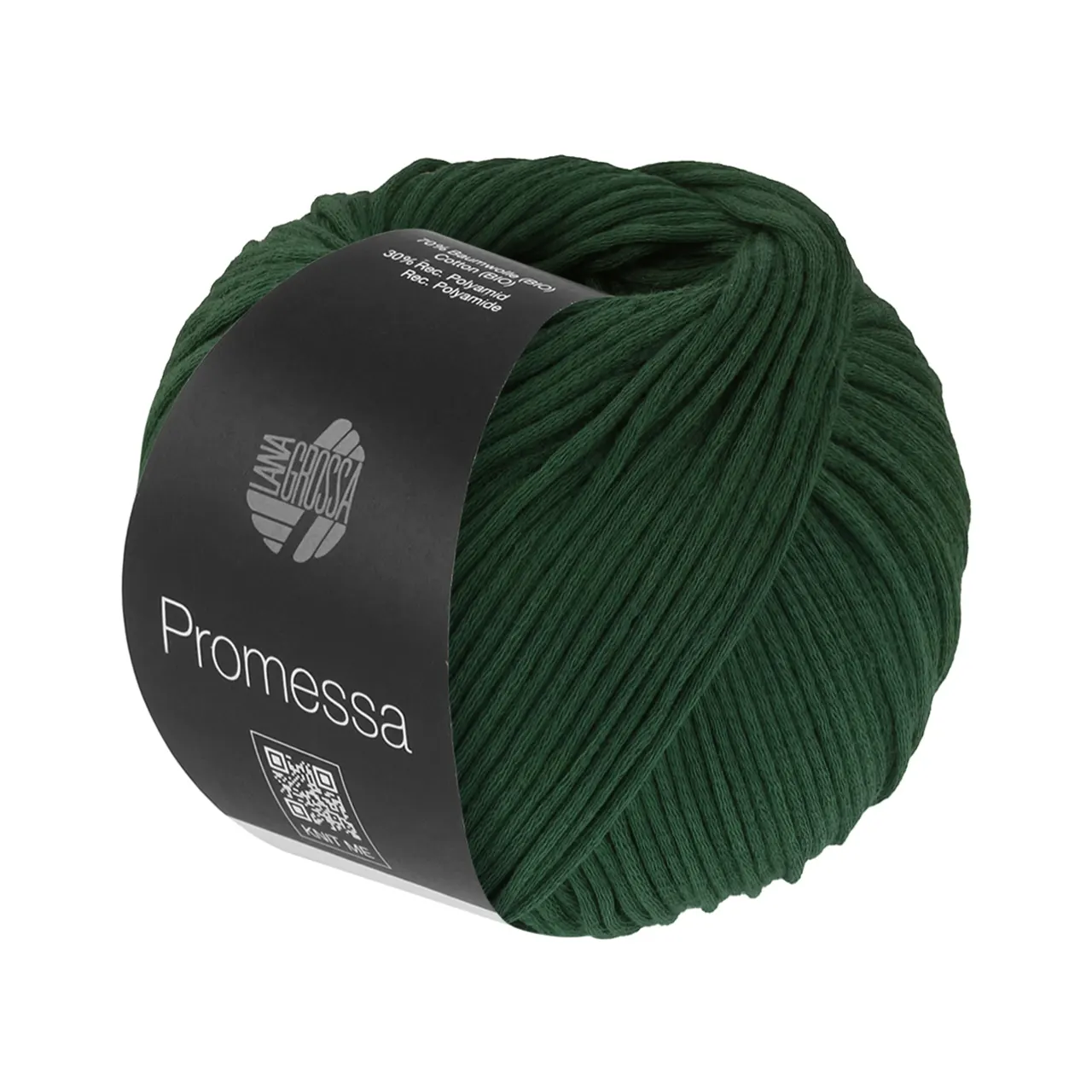 Promessa 38 Flaschengrün von Lana Grossa. Weich gefülltes Schlauchgarn aus Bio-Baumwolle und Polyamid á