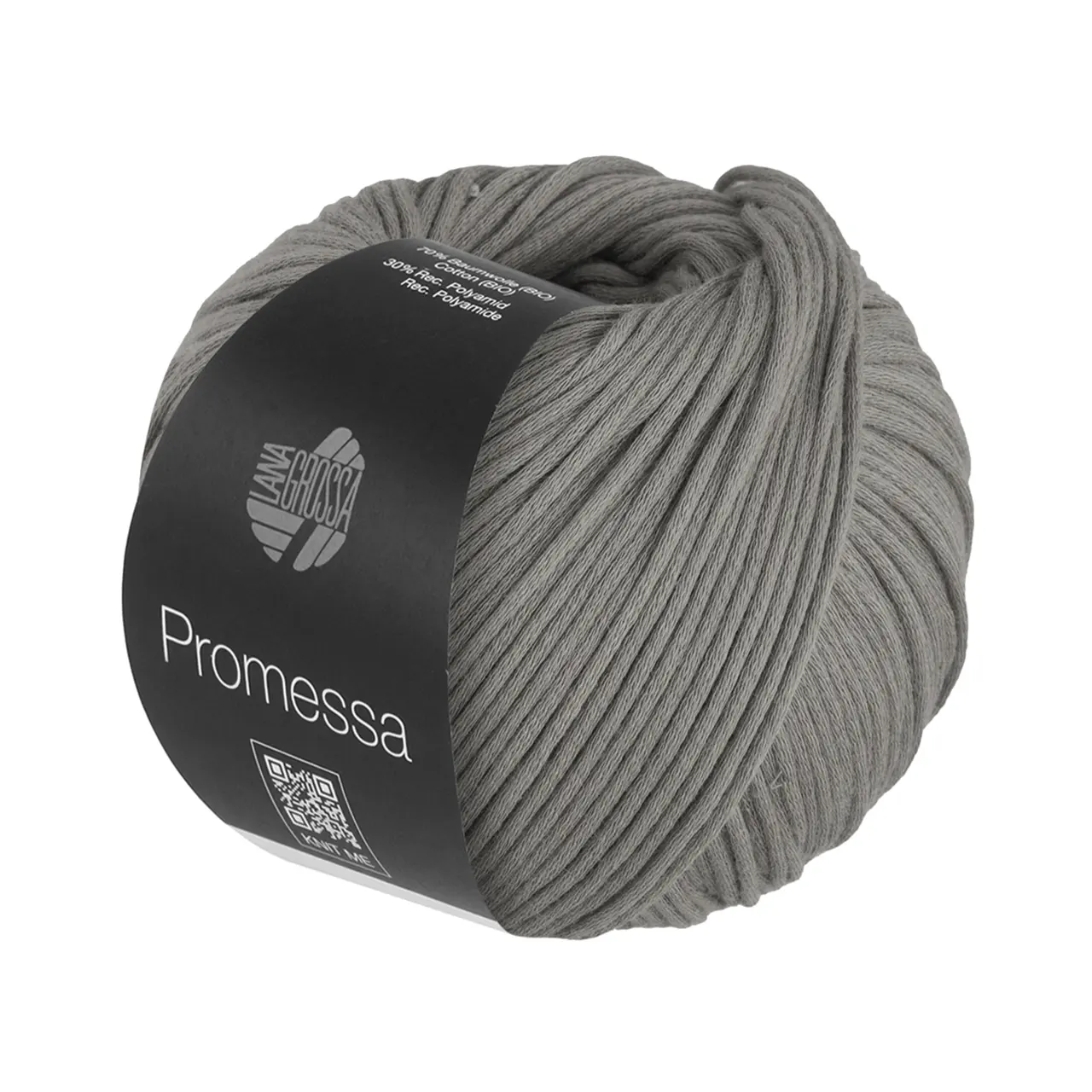 Promessa 40 Dunkelgrau von Lana Grossa. Weich gefülltes Schlauchgarn aus Bio-Baumwolle und Polyamid á