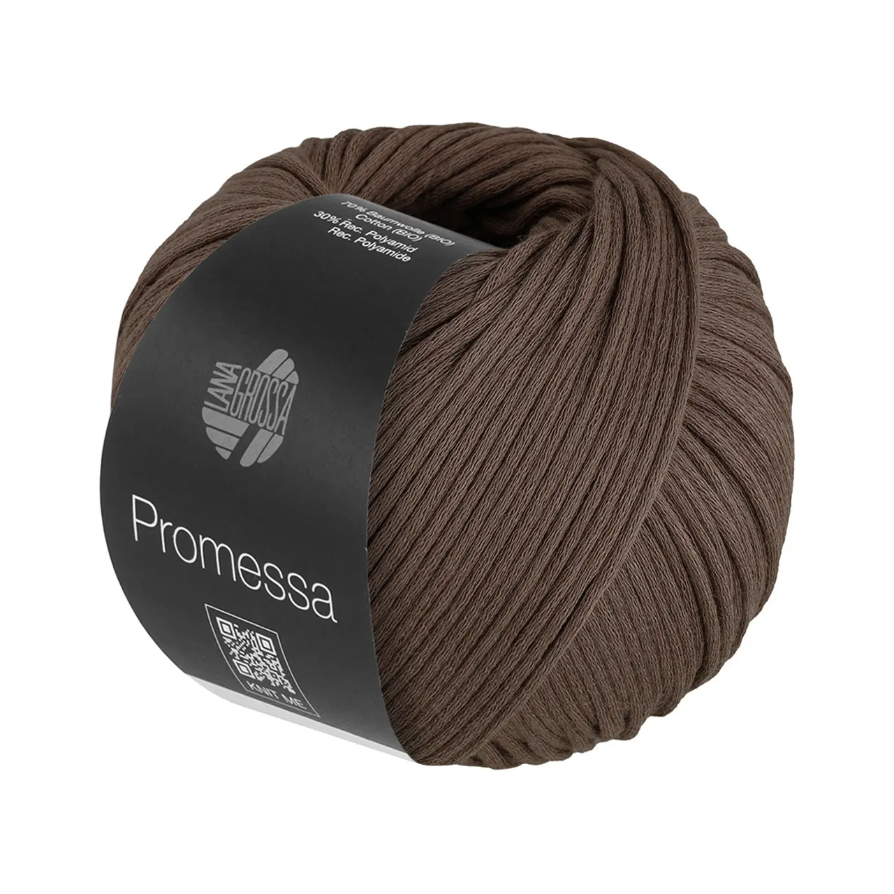 Promessa 41 Graubraun von Lana Grossa. Weich gefülltes Schlauchgarn aus Bio-Baumwolle und Polyamid á