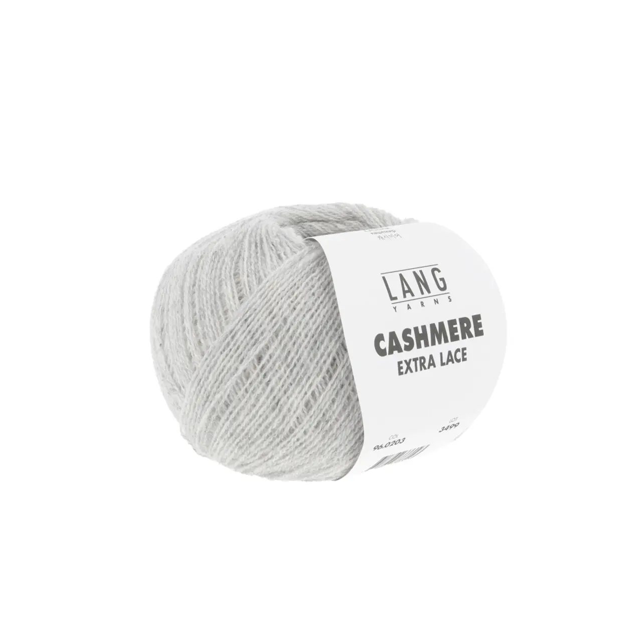 Cashmere Extra Lace 203 Hellgrau Mélange von Lang Yarns. CASHMERE EXTRA LACE ist ein edles Beilaufgarn aus reinem Kaschmir das sich wunderbar weich und luxuriös anfühlt. Es eignet sich hervorragend zum Kombinieren mit anderen Garnen und ist eine hochwertige Alternative zu klassischen Mohair-Seide-Mischungen. Aber natürlich lässt es sich auch solo verstricken z. B. zu zarten Lace-Tüchern und filigranen Accessoires. Das Garn überzeugt durch seine Leichtigkeit und ist die perfekte Wahl für Strickprojekte
