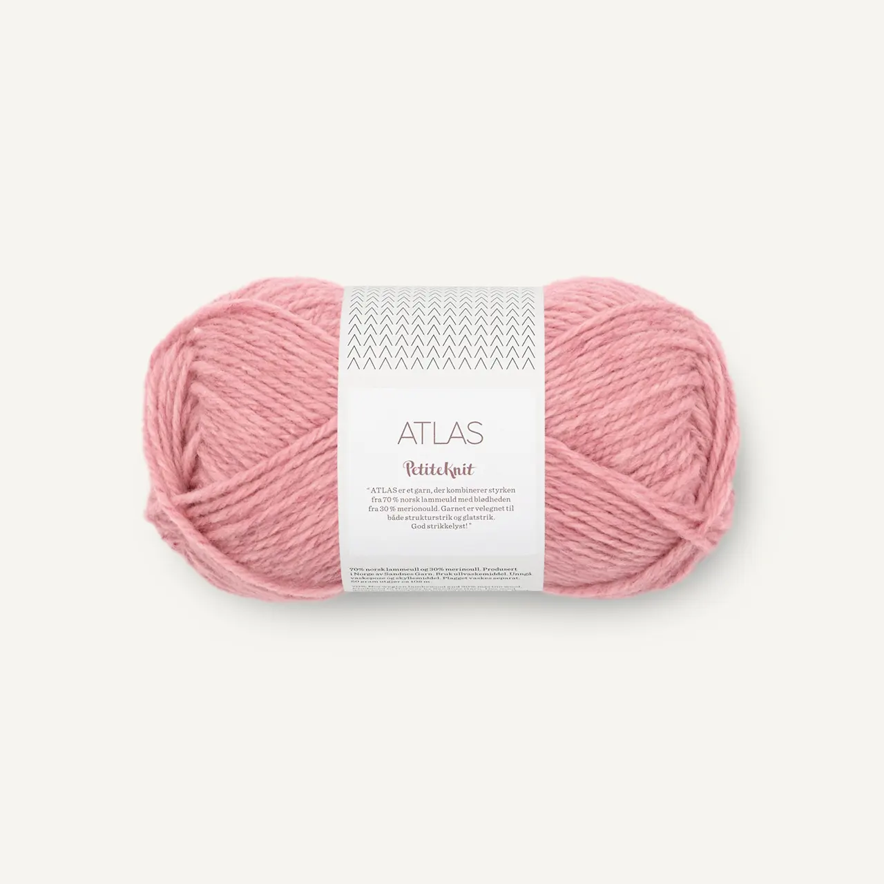 Atlas PetiteKnit 4523 Rosewater Mélange von Sandnes Garn. Ein wunderbar vielseitiges hochwertiges Wollgarn. Klassisch gemütlich und gleichzeitig modern. Die Kombination aus 70% norwegischer Lammwolle und 30 % Merinowolle macht es sowohl warm und robust als auch weich und angenehm auf der Haut. Trotz seines Volumens ist Atlas PetiteKnit relativ leicht und lässt sich gut verarbeiten. Ideal für Pullover Cardigans Jacken oder warme Accessoires in modernen trendigen Farben.