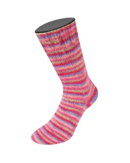 Cosy Socks Multi Stripes <br/>152&nbsp;Tulpenrot/<wbr>Veilchenblau/<wbr>Lachsrosa/<wbr>Pink/<wbr>Hellgrün