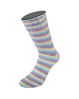 Cosy Socks Multi Stripes <br/>153&nbsp;Lavendel/<wbr>Graublau/<wbr>Lachs/<wbr>Creme/<wbr>Türkis