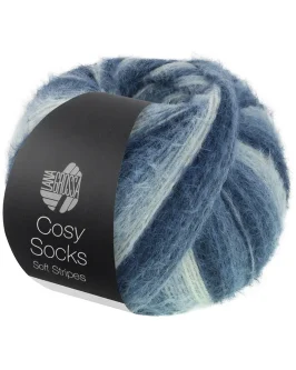 Cosy Socks Soft Stripes <br/>106&nbsp;Schwarz-/<wbr>Grau-/<wbr>Rauch-/<wbr>Weißblau