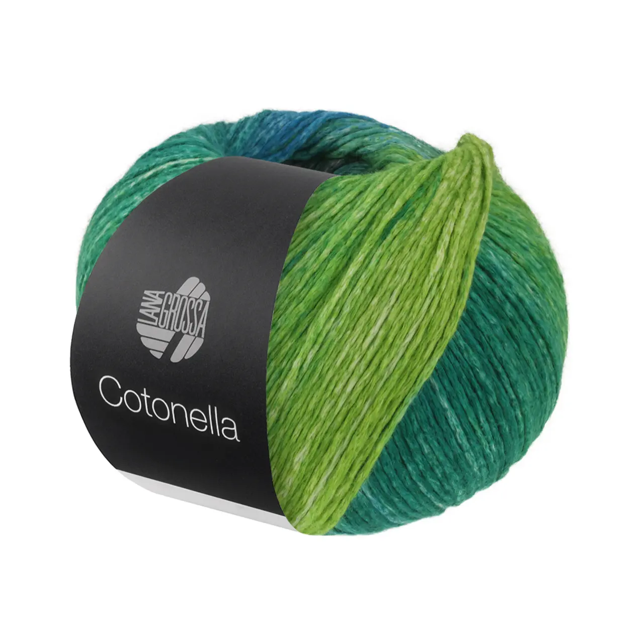 Cotonella 17 Petrol/Rotviolett/Fuchsia/Graulila/Mintgrün/Brombeer/Himbeer/Dunkel-/Mittelblau/Gelb- von Lana Grossa. Weiches bedrucktes Kettengarn aus unmercerisierter Pima Baumwolle