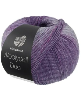 Meilenweit 100 Woolycell Duo <br>6004&nbsp;Rot-/<wbr>Grauviolett/<wbr>Jeans