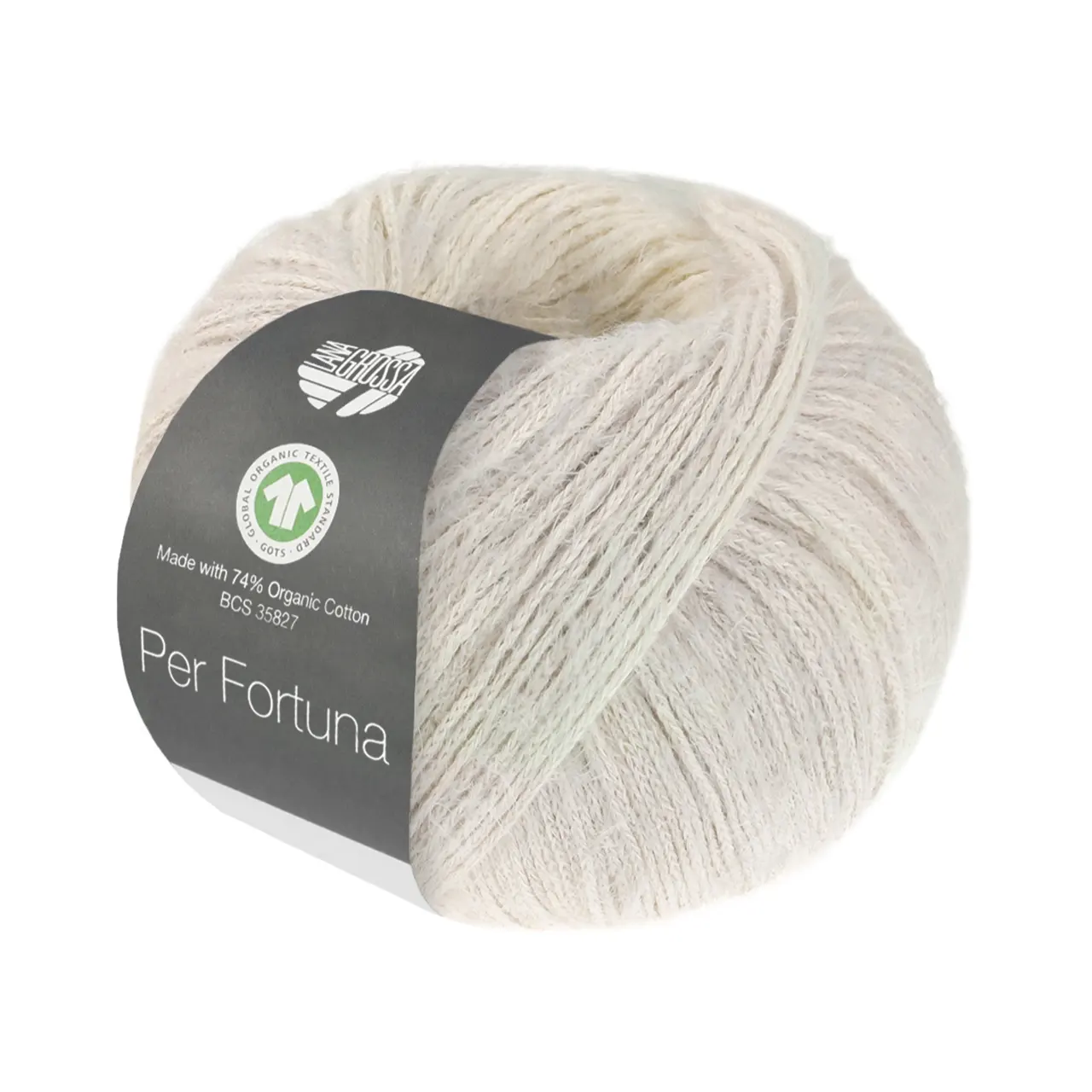 Per Fortuna Dégradé GOTS 101 Graubeige/Rohweiß/Taupe von Lana Grossa. Leichtes Sommerflauschgarn mit Baumwolle