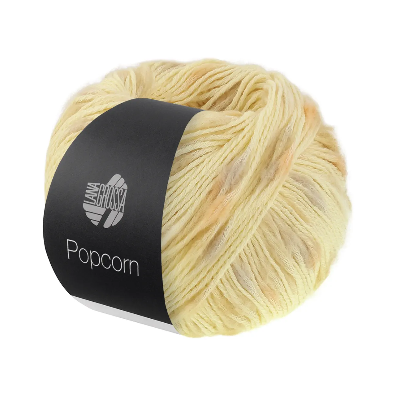 Popcorn 1 Vanille/Beige/Gelb/Orange von Lana Grossa. Effektnetzgarn gefüllt mit bunten flauschigen Farbspots aus 100% Baumwolle