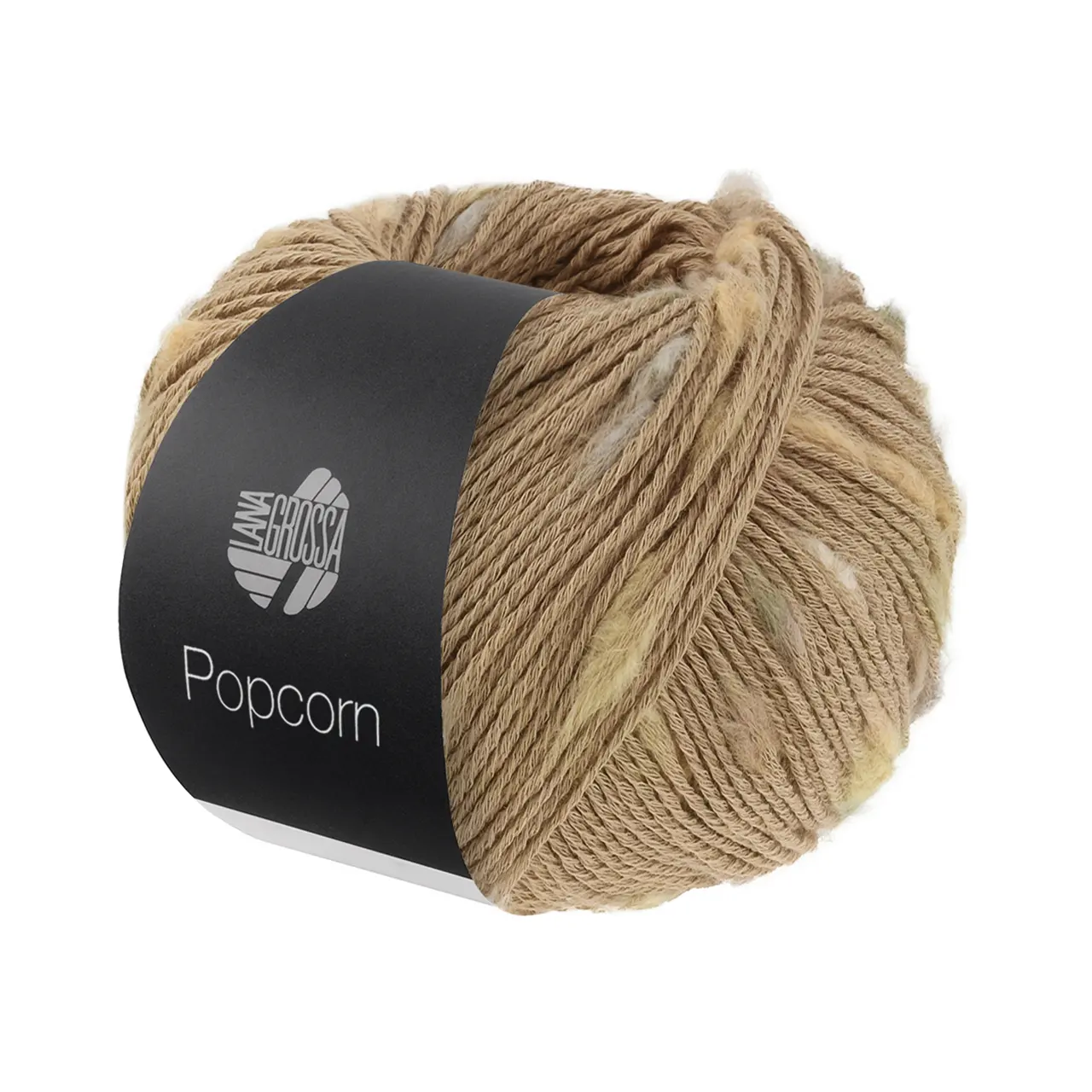 Popcorn 12 Camel/Beige/Sand/Grau von Lana Grossa. Effektnetzgarn gefüllt mit bunten flauschigen Farbspots aus 100% Baumwolle