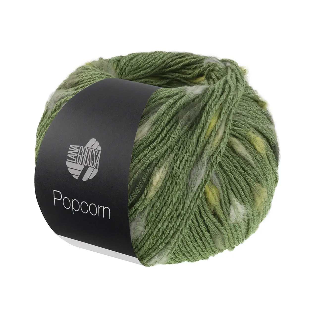 Popcorn 15 Grün/Rohweiß/Beige/Pistazie/Dunkelgrau von Lana Grossa. Effektnetzgarn gefüllt mit bunten flauschigen Farbspots aus 100% Baumwolle