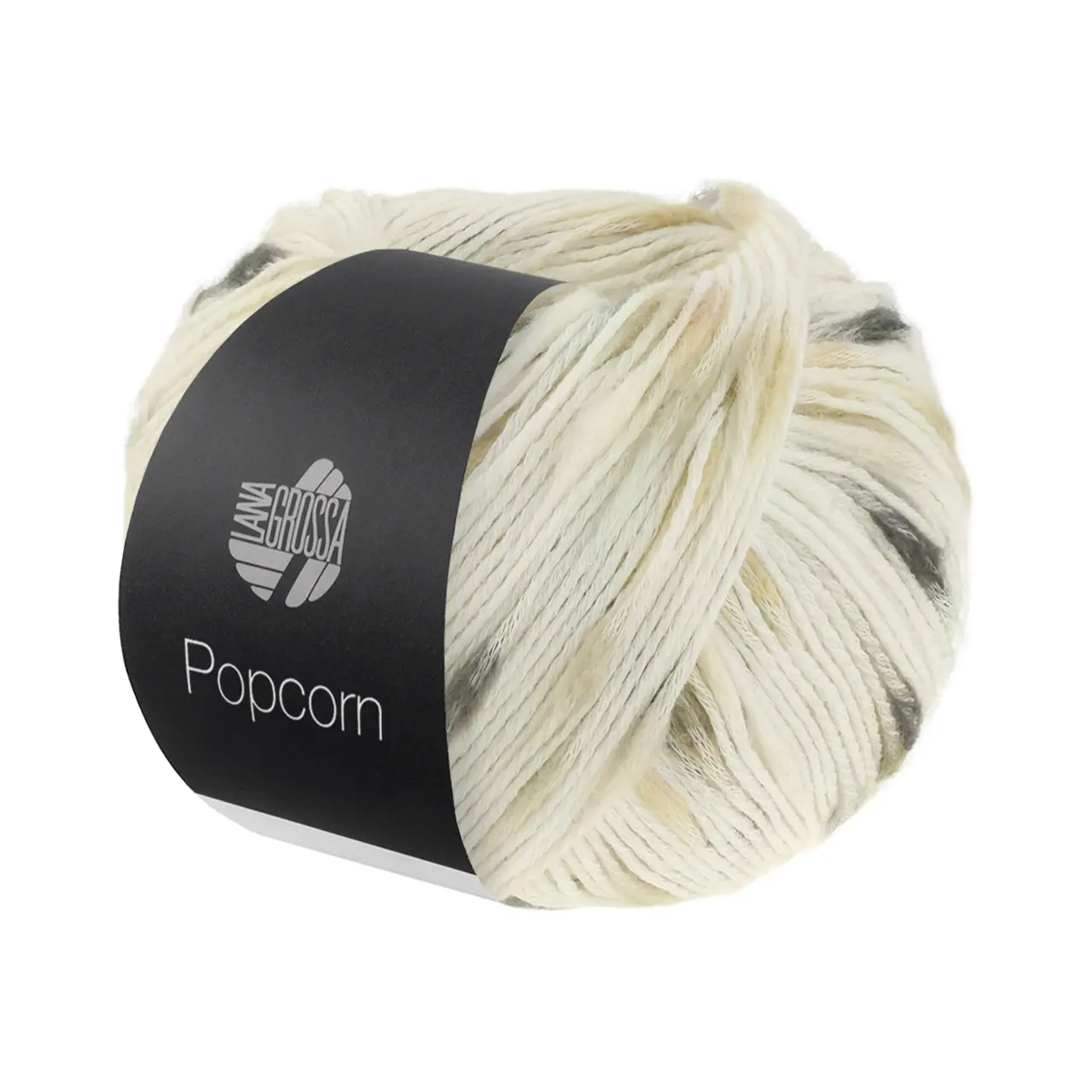 Popcorn 9 Weiß/Beige/Camel/Grau/Anthrazit von Lana Grossa. Effektnetzgarn gefüllt mit bunten flauschigen Farbspots aus 100% Baumwolle